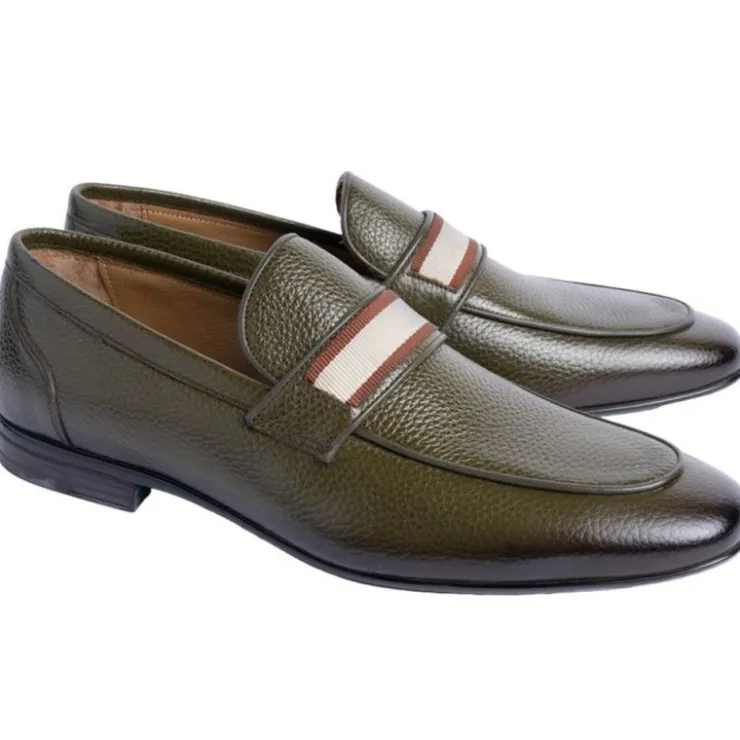 Best Corrente P00081 Depp Deerskin Loafers Green