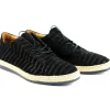 Fashion Corrente P01061 Monaco Croc Print Nubuck Sneakers Black