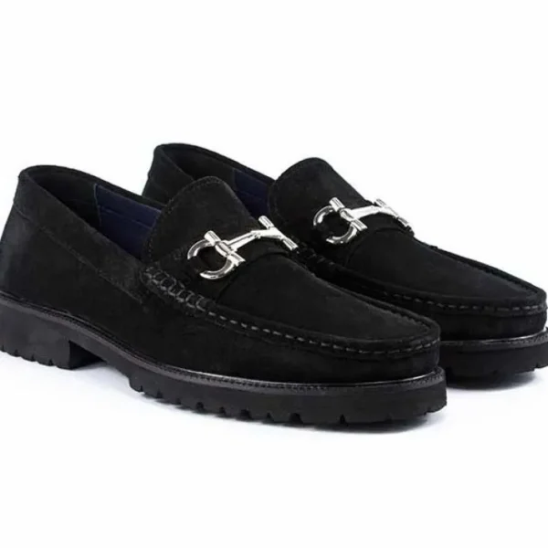 New Corrente P041 Newport Suede Bit Loafer Black