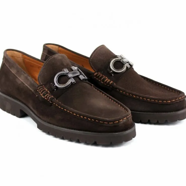 Best Corrente P043 Newport Suede Bit Loafer Brown