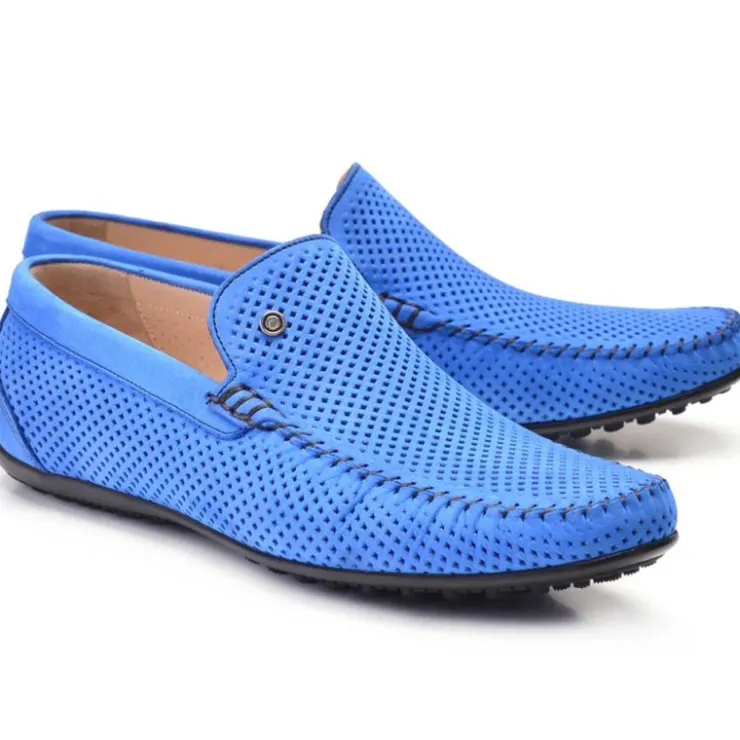 Store Corrente P00024-2301 Perforated Driving Shoe Blue