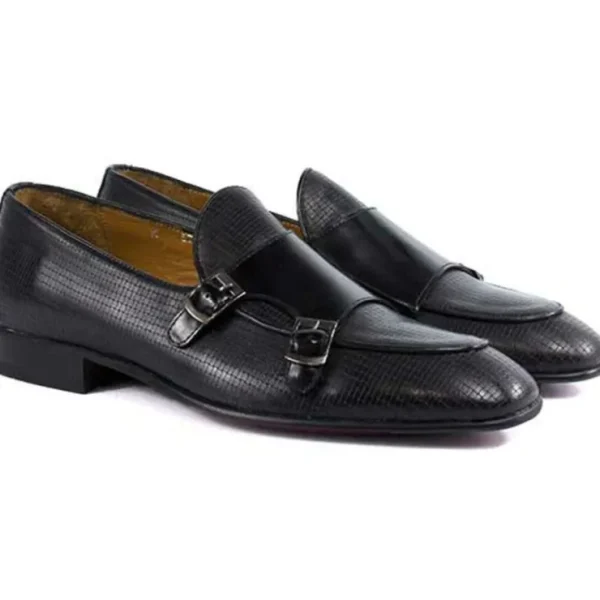 Online Corrente P000594 Tomaso Double Buckle Loafer Black