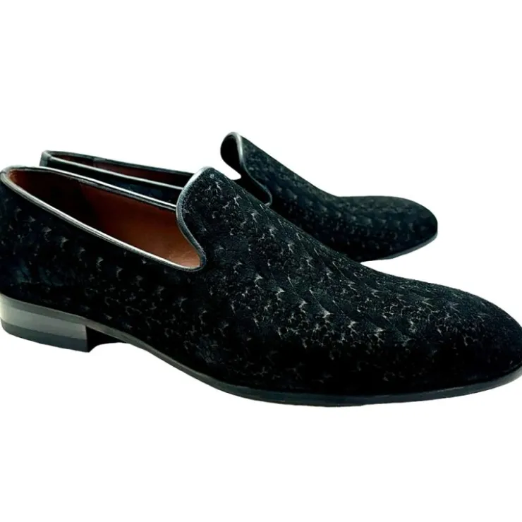 Fashion Corrente P00054 Warren Suede Loafer Black