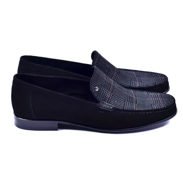 Online Corrente 3898S Handsewn Suede / Fabric Loafers Black