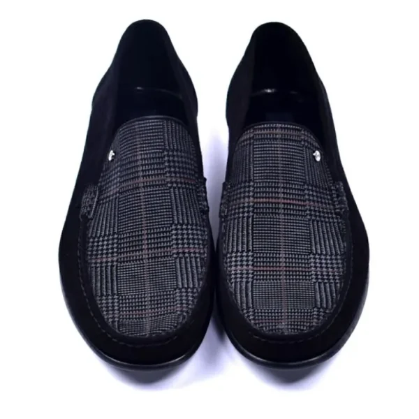 Online Corrente 3898S Handsewn Suede / Fabric Loafers Black