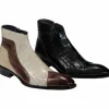 Cheap Duca by Matiste Aprilia Genuine Leather/ Embossed Croco Boots Chocolate/ Beige Chocolate/Beige