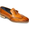 Fashion Duca by Matiste Cosenza Embossed Weave Leather Shoes Cognac