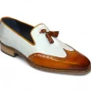 Sale Duca by Matiste Cosenza Embossed Weave Leather Shoes Gold / Off White