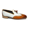 Sale Duca by Matiste Cosenza Embossed Weave Leather Shoes Gold / Off White