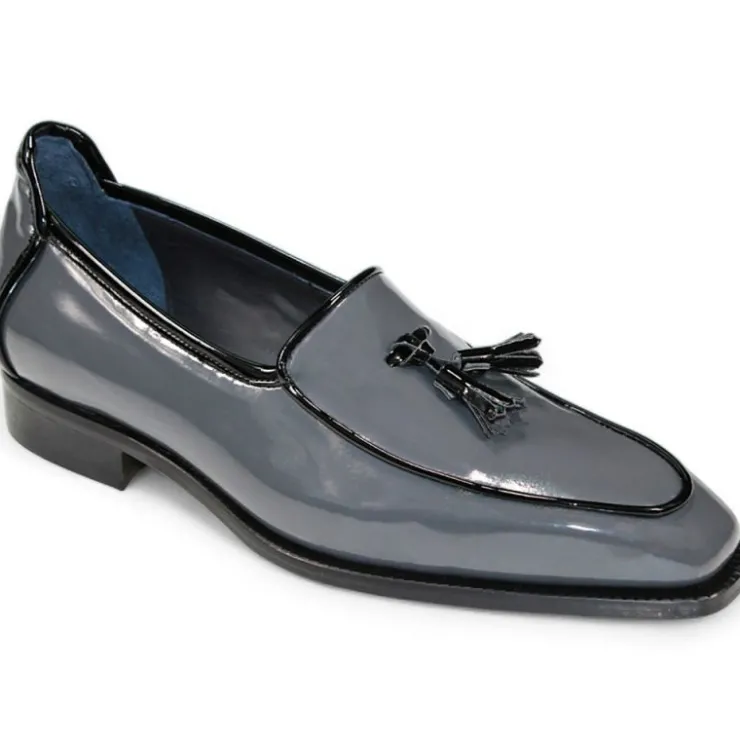 Sale Duca by Matiste Fano Patent Leather Loafers Grey/ Black Grey/Black