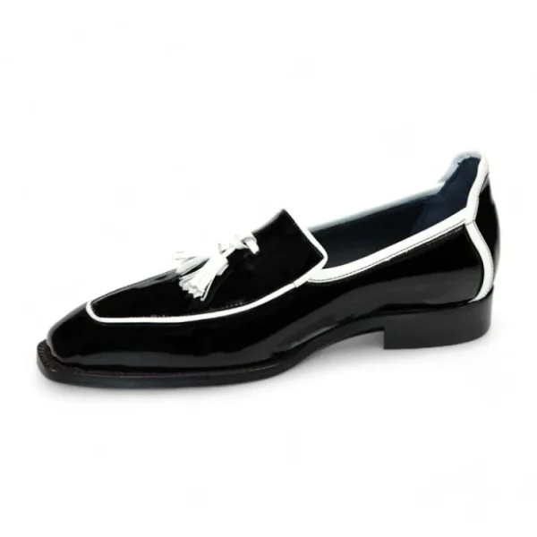 Discount Duca by Matiste Fano Patent Leather Loafers Black/ White Black/White