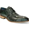 Sale Duca by Matiste Imperio Embossed Croco/Ostrich/Lizard Print Shoes Green