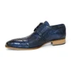 Best Sale Duca by Matiste Imperio Embossed Croco/Ostrich/Lizard Print Shoes Ocean Blue