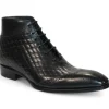 Best Sale Duca by Matiste Lauro Leather/Embossed Quilt Leather Shoes Black