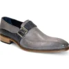 Clearance Duca by Matiste Sezze Embossed Snake Leather Shoes Light Grey/Dark Grey