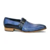 Discount Duca by Matiste Sezze Embossed Snake Leather Shoes Powder Blue/Navy