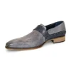 Clearance Duca by Matiste Sezze Embossed Snake Leather Shoes Light Grey/Dark Grey