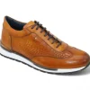 Discount Duca by Matiste Varsi Calfskin Croc Print Sneakers Cognac