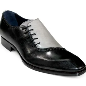 Shop Duca by Matiste Veroli Genuine Leather Shoes Black/ Grey Black/Grey