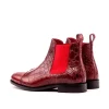 Cheap Emanuele Sempre Chelsea Boot Classic Alligator Shoes Red