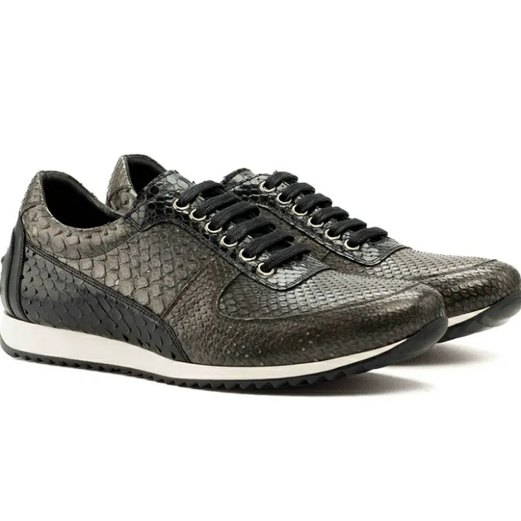 New Emanuele Sempre Corsini Python Sneakers Black/Grey