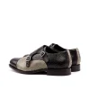 Best Sale Emanuele Sempre Double Monk Python Shoes Black/Grey