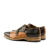 Flash Sale Emanuele Sempre Double Monk Python Shoes Cognac/Dark Brown Cognac/DarkBrown