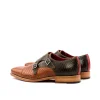 Clearance Emanuele Sempre Double Monk Python Shoes Cognac/Olive