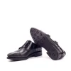 Cheap Emanuele Sempre Double Monk Alligator Shoes Black