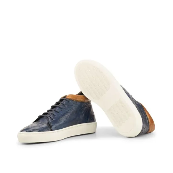 emanuele_sempre_high_top__2-1.webp Cheap Emanuele Sempre High Top Ostrich Sneakers Navy/Cognac