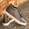 Cheap Emanuele Sempre High Top Ostrich Sneakers Grey