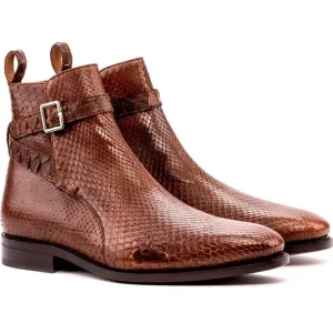 Online Emanuele Sempre Jodhpur Python Boots Med Brown MedBrown