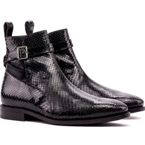 Store Emanuele Sempre Jodhpur Python Boot Black