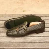 Outlet Emanuele Sempre Monk Slipper Ostrich Shoes Olive/Dark Brown DarkBrown/Olive