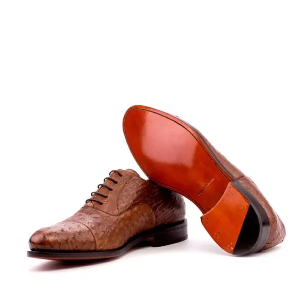 Cheap Emanuele Sempre Oxford Ostrich Shoes Med Brown MedBrown