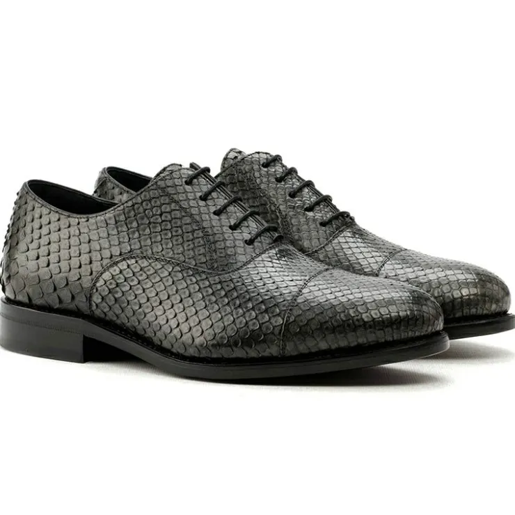 Sale Emanuele Sempre Oxford Python Shoes Grey