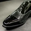 Best Emanuele Sempre Oxford Python Shoes Black