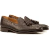 Best Sale Emanuele Sempre Python Tassel Loafers Dark Brown/Med Brown DarkBrown/MedBrown