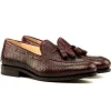 Cheap Emanuele Sempre Python Tassel Loafers Burgundy