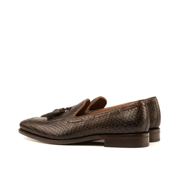 Best Sale Emanuele Sempre Python Tassel Loafers Dark Brown/Med Brown DarkBrown/MedBrown