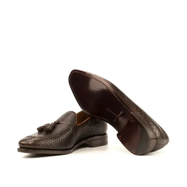 Best Sale Emanuele Sempre Python Tassel Loafers Dark Brown/Med Brown DarkBrown/MedBrown