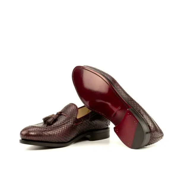 Cheap Emanuele Sempre Python Tassel Loafers Burgundy