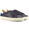 Shop Emanuele Sempre Trainer Ostrich Sneakers Navy/White Navy/Whtie