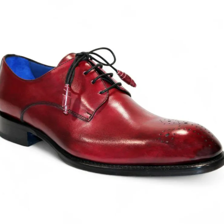 Outlet Emilio Franco Artigiana Delfino Leather Shoes Antique Red