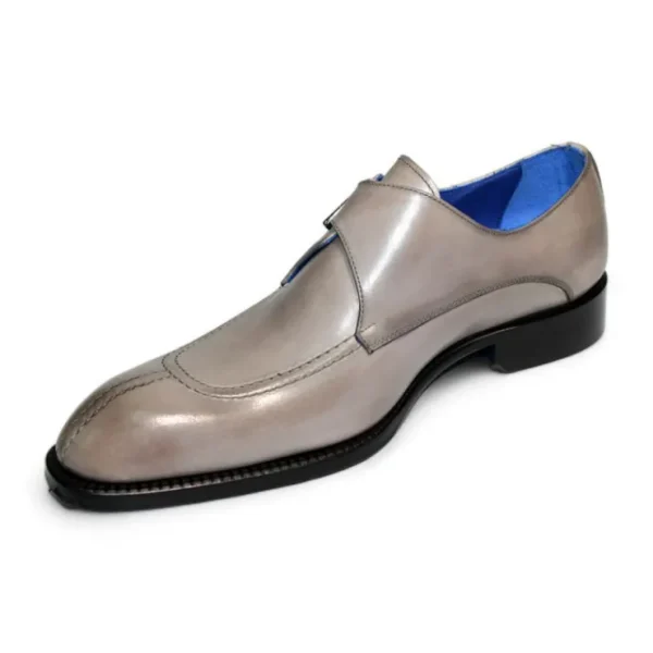 New Emilio Franco Bernardo Calfskin Shoes Light Grey