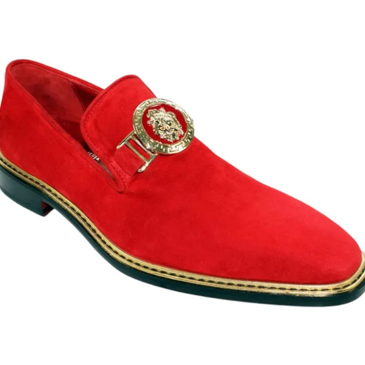 Fashion Emilio Franco Couture EF102 Suede Shoes Red