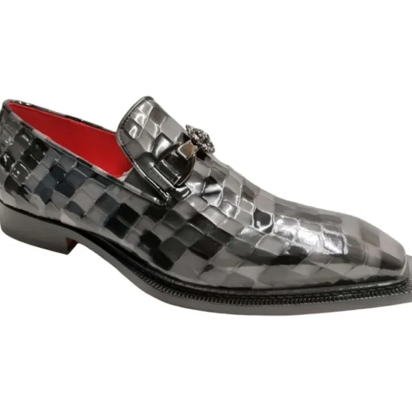 Clearance Emilio Franco Couture Narciso Patent Croco Multi Print Shoes Grey Combo