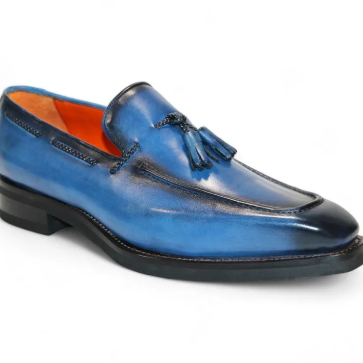 Sale Emilio Franco Dino Leather Shoes Blue/Black