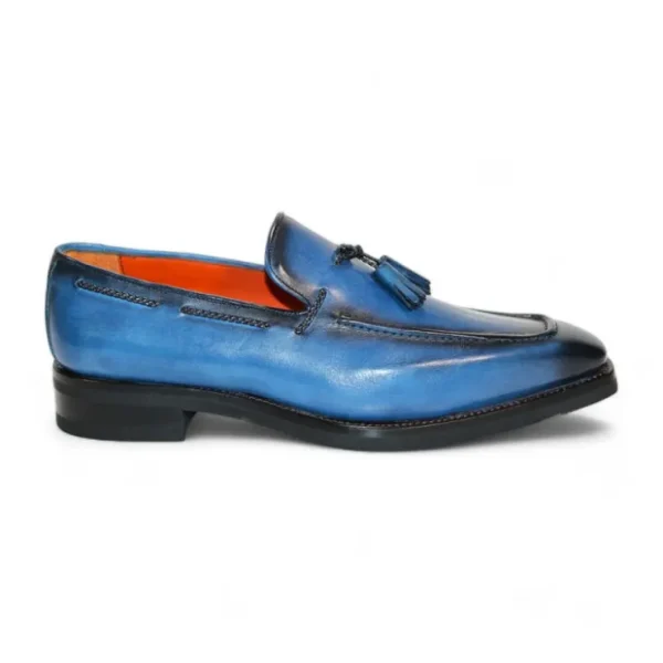 Sale Emilio Franco Dino Leather Shoes Blue/Black