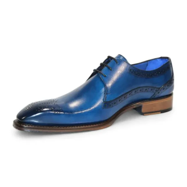 Best Emilio Franco Giacamo Leather Shoes Ocean Blue OceanBlue